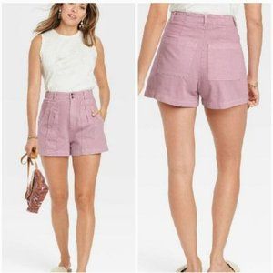 Universal Thread High-Rise A-Line Pleated Shorts Women’s 14w Color Orchid Lane